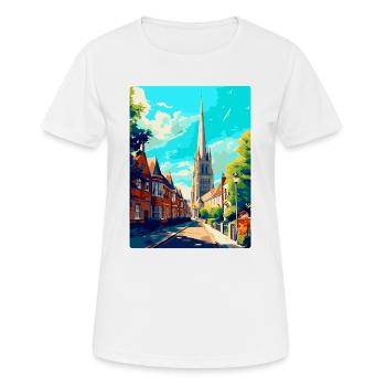 Salisbury England Uk Reiseposter Souvenir WPA - Frauen T-Shirt atmungsaktiv - Weiß - Vorne - AI Model Female 172 dark (172cm)