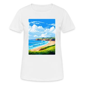Maenporth Cornwall England Uk Travel Poster WPA - Women's Breathable T-Shirt - white - Front - AI Model Female 172 dark (172cm)