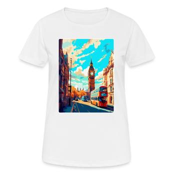 London England Uk Vintage Travel Poster Souvenir - Women's Breathable T-Shirt - white - Front - AI Model Female 172 dark (172cm)