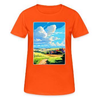 Wylam England Uk Vintage Reise Poster Souvenir - Frauen T-Shirt atmungsaktiv - Neonorange - Vorne - AI Model Female 172 dark (172cm)