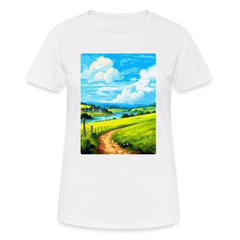 Lerryn Cornwall England Uk Travel Poster Souvenir - Women's Breathable T-Shirt - white - Front - AI Model Female 172 dark (172cm)