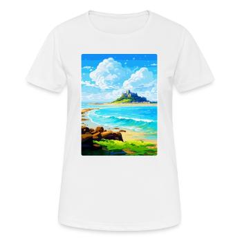Marazion Cornwall England Uk Travel Poster WPA - Women's Breathable T-Shirt - white - Front - AI Model Female 172 dark (172cm)