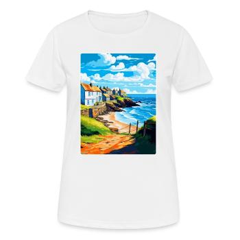 Gorran Haven Angleterre Royaume-Uni Affiche de voyage Souvenir WPA - T-shirt respirant Femme - blanc - Devant - AI Model Female 172 dark (172cm)