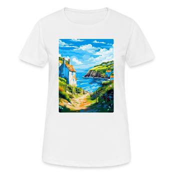 Cadgwith Cornwall England Uk Travel Poster WPA - Women's Breathable T-Shirt - white - Front - AI Model Female 172 dark (172cm)