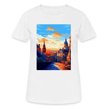 Edinburgh Scotland Uk Travel Poster Souvenir WPA - Women's Breathable T-Shirt - white - Front - AI Model Female 172 dark (172cm)