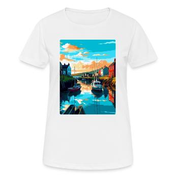 Kingsbridge England Uk Reiseposter Souvenir WPA - Frauen T-Shirt atmungsaktiv - Weiß - Vorne - AI Model Female 172 dark (172cm)