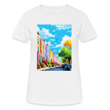 Notting Hill London England Uk Travel Poster WPA - Women's Breathable T-Shirt - white - Front - AI Model Female 172 dark (172cm)
