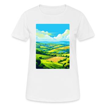 Camel Valley Cornwall England Uk Travel Poster WPA - Women's Breathable T-Shirt - white - Front - AI Model Female 172 dark (172cm)