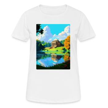Stourhead Somerset Vintage Travel Poster Souvenir - Women's Breathable T-Shirt - white - Front - AI Model Female 172 dark (172cm)