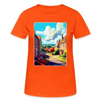 Bathampton, England, Vereinigtes Königreich, Reiseposter, Souvenir, WPA - Frauen T-Shirt atmungsaktiv - Neonorange - Vorne - AI Model Female 172 dark (172cm)