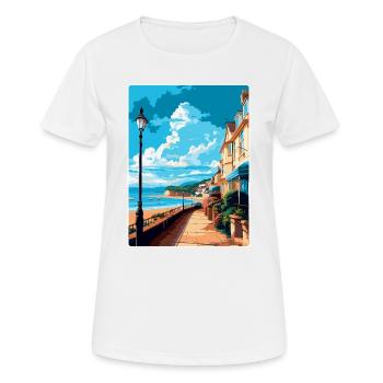 Teignmouth England Uk Reiseposter Souvenir WPA - Frauen T-Shirt atmungsaktiv - Weiß - Vorne - AI Model Female 172 dark (172cm)