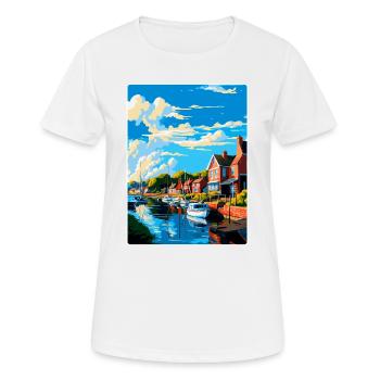 Woodbridge England Uk Reiseposter Souvenir WPA - Frauen T-Shirt atmungsaktiv - Weiß - Vorne - AI Model Female 172 dark (172cm)