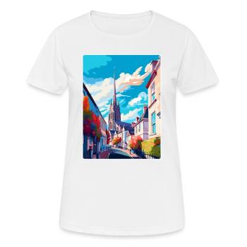 Truro England UK Vintage Reiseposter Wandkunst - Frauen T-Shirt atmungsaktiv - Weiß - Vorne - AI Model Female 172 dark (172cm)