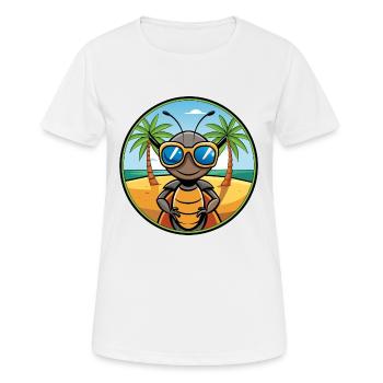 Ameise lustige Cartoon Sommer Strand Sonnenbrille Aufkleber - Frauen T-Shirt atmungsaktiv - Weiß - Vorne - AI Model Female 172 dark (172cm)