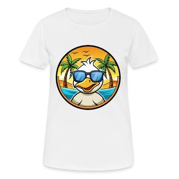 Ente Lustige Cartoon Sommer Strand Sonnenbrille Aufkleber - Frauen T-Shirt atmungsaktiv - Weiß - Vorne - AI Model Female 172 dark (172cm)