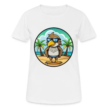 Hawk Lustige Cartoon Sommer Strand Sonnenbrille Aufkleber - Frauen T-Shirt atmungsaktiv - Weiß - Vorne - AI Model Female 172 dark (172cm)