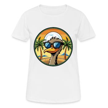 Emu Lustige Cartoon Sommer Strand Sonnenbrille Aufkleber - Frauen T-Shirt atmungsaktiv - Weiß - Vorne - AI Model Female 172 dark (172cm)