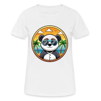 Panda Lustige Cartoon Sommer Strand Sonnenbrille Cool - Frauen T-Shirt atmungsaktiv - Weiß - Vorne - AI Model Female 172 dark (172cm)