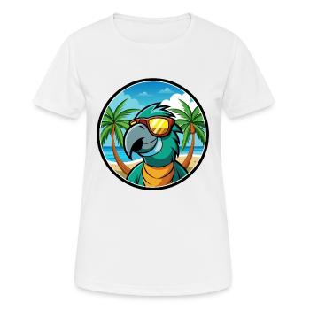 Perroquet Drôle Dessin Animé Plage Été Lunettes De Soleil Cool - T-shirt respirant Femme - blanc - Devant - AI Model Female 172 dark (172cm)