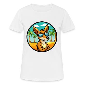Känguru Lustige Cartoon Sommer Strand Sonnenbrille - Frauen T-Shirt atmungsaktiv - Weiß - Vorne - AI Model Female 172 dark (172cm)