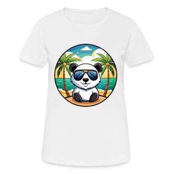 Panda Lustige Cartoon Sommer Strand Sonnenbrille Cool - Frauen T-Shirt atmungsaktiv - Weiß - Vorne - AI Model Female 172 dark (172cm)