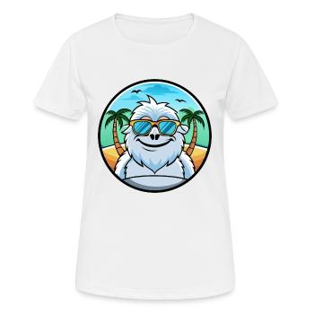 Yeti Lustige Cartoon Sommer Strand Sonnenbrille Aufkleber - Frauen T-Shirt atmungsaktiv - Weiß - Vorne - AI Model Female 172 dark (172cm)
