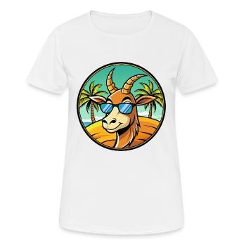Lunettes de soleil de plage d’été de dessin animé drôle d’antilope - T-shirt respirant Femme - blanc - Devant - AI Model Female 172 dark (172cm)