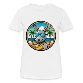 Aardvark Funny Cartoon Lunettes de soleil de plage d’été - T-shirt respirant Femme - blanc - Devant - AI Model Female 172 dark (172cm)