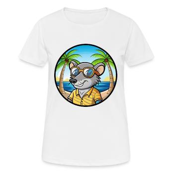 Ratte Lustige Cartoon Sommer Strand Sonnenbrille Aufkleber - Frauen T-Shirt atmungsaktiv - Weiß - Vorne - AI Model Female 172 dark (172cm)