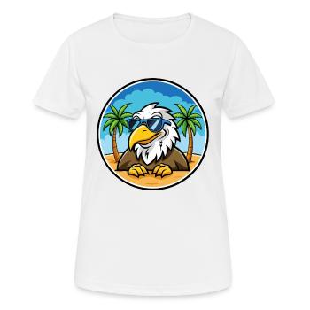 Adler Lustige Cartoon Sommer Strand Sonnenbrille Cool - Frauen T-Shirt atmungsaktiv - Weiß - Vorne - AI Model Female 172 dark (172cm)