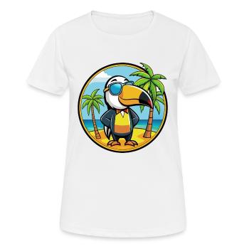 Tukan Lustige Cartoon Sommer Strand Sonnenbrille Cool - Frauen T-Shirt atmungsaktiv - Weiß - Vorne - AI Model Female 172 dark (172cm)