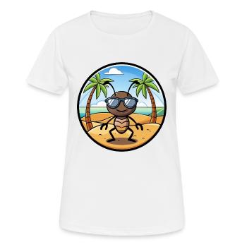 Ameise lustige Cartoon Sommer Strand Sonnenbrille Aufkleber - Frauen T-Shirt atmungsaktiv - Weiß - Vorne - AI Model Female 172 dark (172cm)