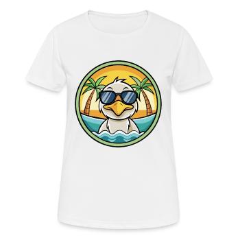 Ente Lustige Cartoon Sommer Strand Sonnenbrille Aufkleber - Frauen T-Shirt atmungsaktiv - Weiß - Vorne - AI Model Female 172 dark (172cm)
