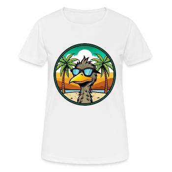 Emu Lustige Cartoon Sommer Strand Sonnenbrille Aufkleber - Frauen T-Shirt atmungsaktiv - Weiß - Vorne - AI Model Female 172 dark (172cm)
