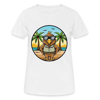 Hawk Lustige Cartoon Sommer Strand Sonnenbrille Aufkleber - Frauen T-Shirt atmungsaktiv - Weiß - Vorne - AI Model Female 172 dark (172cm)