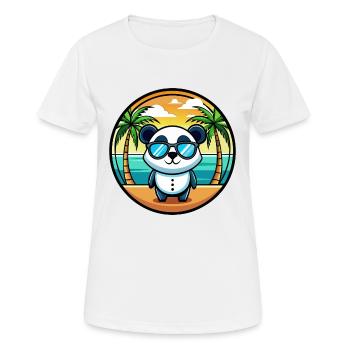 Panda Lustige Cartoon Sommer Strand Sonnenbrille Cool - Frauen T-Shirt atmungsaktiv - Weiß - Vorne - AI Model Female 172 dark (172cm)