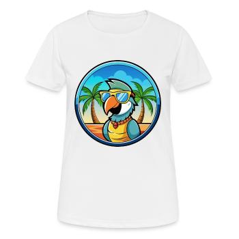 Perroquet Drôle Dessin Animé Plage Été Lunettes De Soleil Cool - T-shirt respirant Femme - blanc - Devant - AI Model Female 172 dark (172cm)