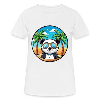 Panda Lustige Cartoon Sommer Strand Sonnenbrille Cool - Frauen T-Shirt atmungsaktiv - Weiß - Vorne - AI Model Female 172 dark (172cm)