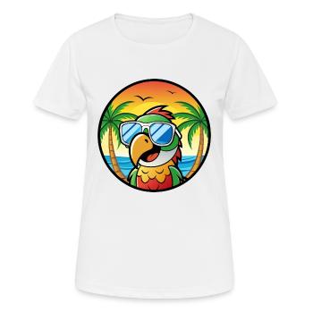 Perroquet Drôle Dessin Animé Plage Été Lunettes De Soleil Cool - T-shirt respirant Femme - blanc - Devant - AI Model Female 172 dark (172cm)