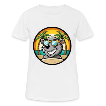 Ratte Lustige Cartoon Sommer Strand Sonnenbrille Aufkleber - Frauen T-Shirt atmungsaktiv - Weiß - Vorne - AI Model Female 172 dark (172cm)