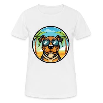 Lunettes de soleil Rottweiler Dog Cartoon Summer Beach - T-shirt respirant Femme - blanc - Devant - AI Model Female 172 dark (172cm)