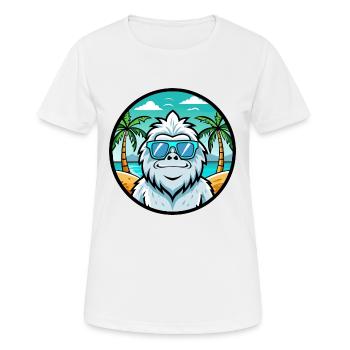 Yeti Lustige Cartoon Sommer Strand Sonnenbrille Aufkleber - Frauen T-Shirt atmungsaktiv - Weiß - Vorne - AI Model Female 172 dark (172cm)