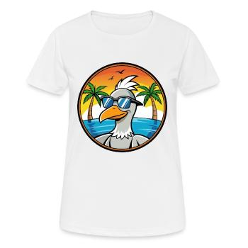 Gans Lustige Cartoon Sommer Strand Sonnenbrille Cool - Frauen T-Shirt atmungsaktiv - Weiß - Vorne - AI Model Female 172 dark (172cm)