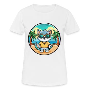Khao Manee Cat Breed Cartoon Lunettes de soleil Beach - T-shirt respirant Femme - blanc - Devant - AI Model Female 172 dark (172cm)