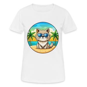 Lunettes de soleil Colorpoint Persian Cat Breed Cartoon - T-shirt respirant Femme - blanc - Devant - AI Model Female 172 dark (172cm)