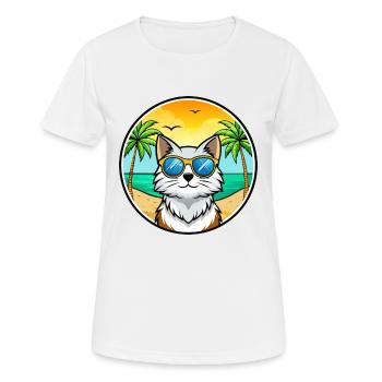 Forêt norvégienne Race Dessin animé Lunettes de soleil Plage - T-shirt respirant Femme - blanc - Devant - AI Model Female 172 dark (172cm)
