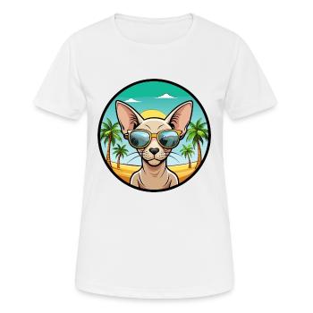 Peterbald Cat Breed Cartoon Lunettes de soleil Beach - T-shirt respirant Femme - blanc - Devant - AI Model Female 172 dark (172cm)