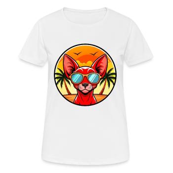 Lunettes de soleil de dessin animé Devon Rex Redon Rex Race Beach - T-shirt respirant Femme - blanc - Devant - AI Model Female 172 dark (172cm)