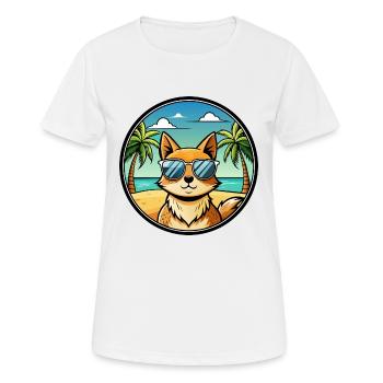 Tonkinois Race Chat Dessin Animé Lunettes De Soleil Plage - T-shirt respirant Femme - blanc - Devant - AI Model Female 172 dark (172cm)