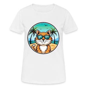 Lunettes de soleil California Spangled Cat Breed Cartoon - T-shirt respirant Femme - blanc - Devant - AI Model Female 172 dark (172cm)